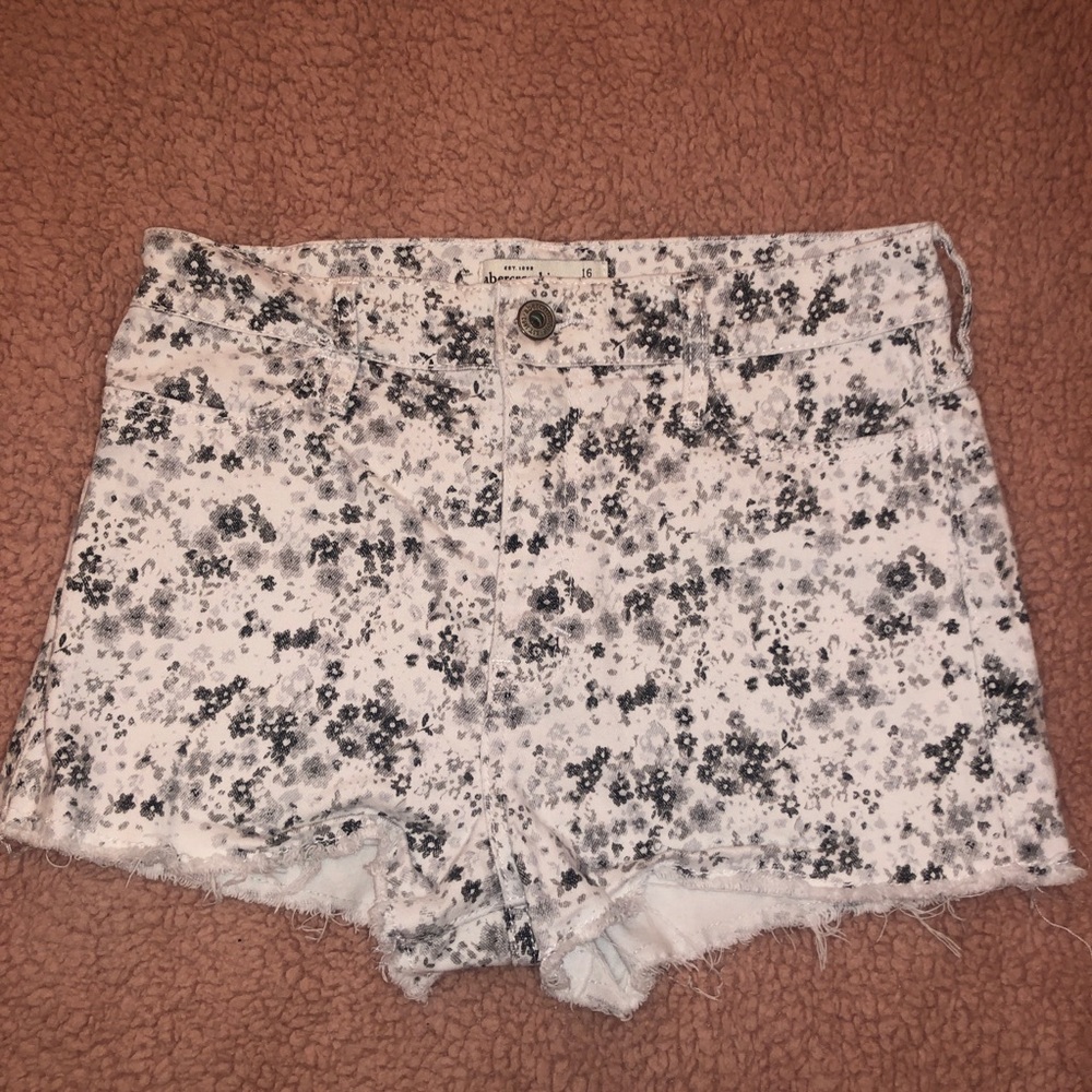 Flowered Jean Shorts